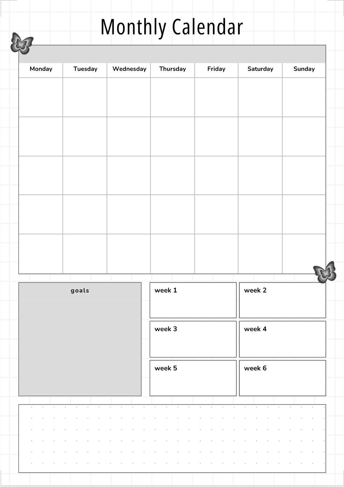 12 x MONTH PLANNER /A5 Monthly Planner Double Sided inserts for Filofax/discut