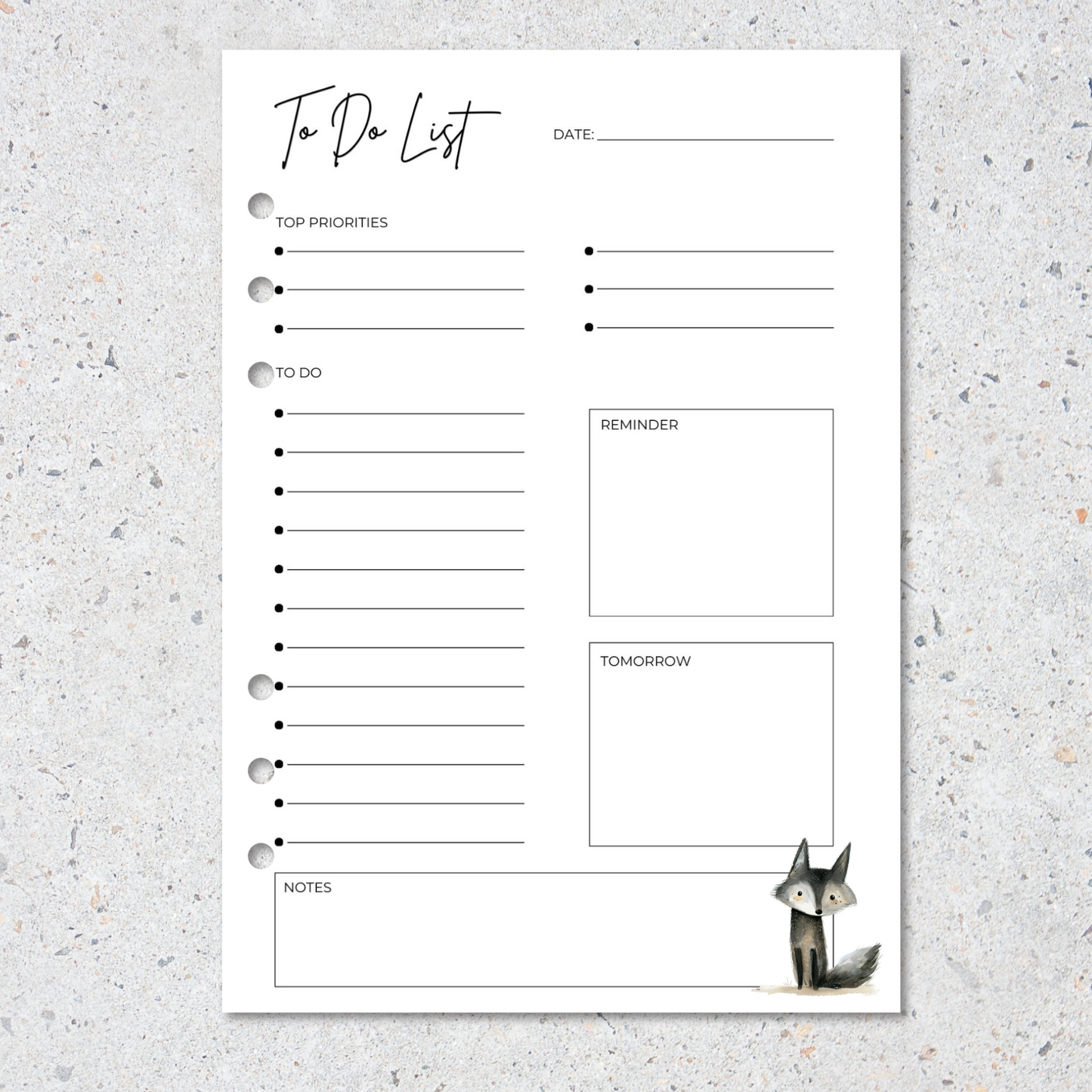 To Do Sheet A5 6-Ring Planner inserts, Refillable Organizer for Productivity & Planning - 6 pages