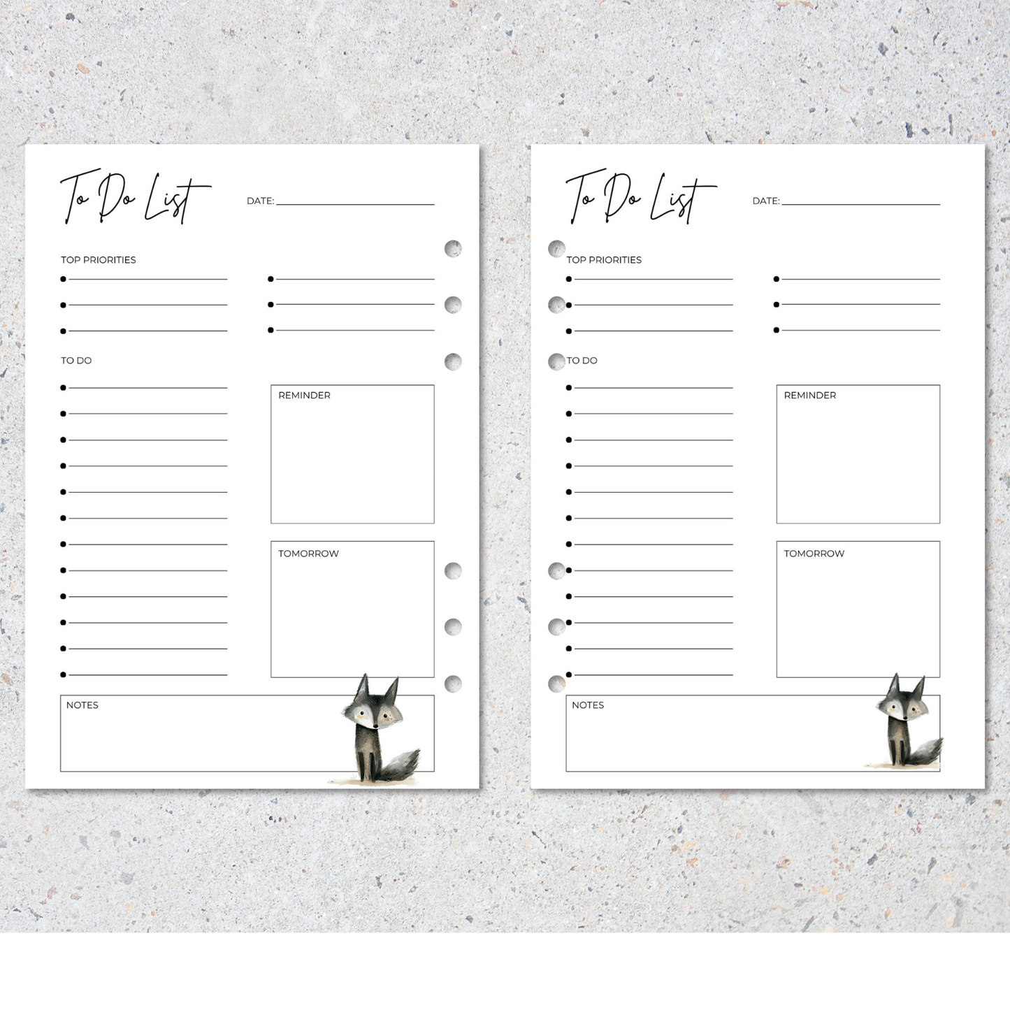 To Do Sheet A5 6-Ring Planner inserts, Refillable Organizer for Productivity & Planning - 6 pages