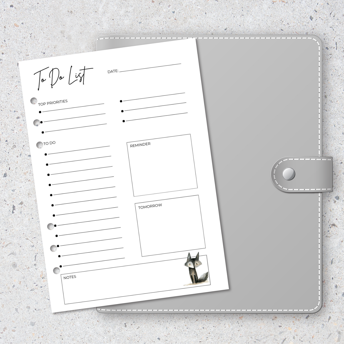 To Do Sheet A5 6-Ring Planner inserts, Refillable Organizer for Productivity & Planning - 6 pages