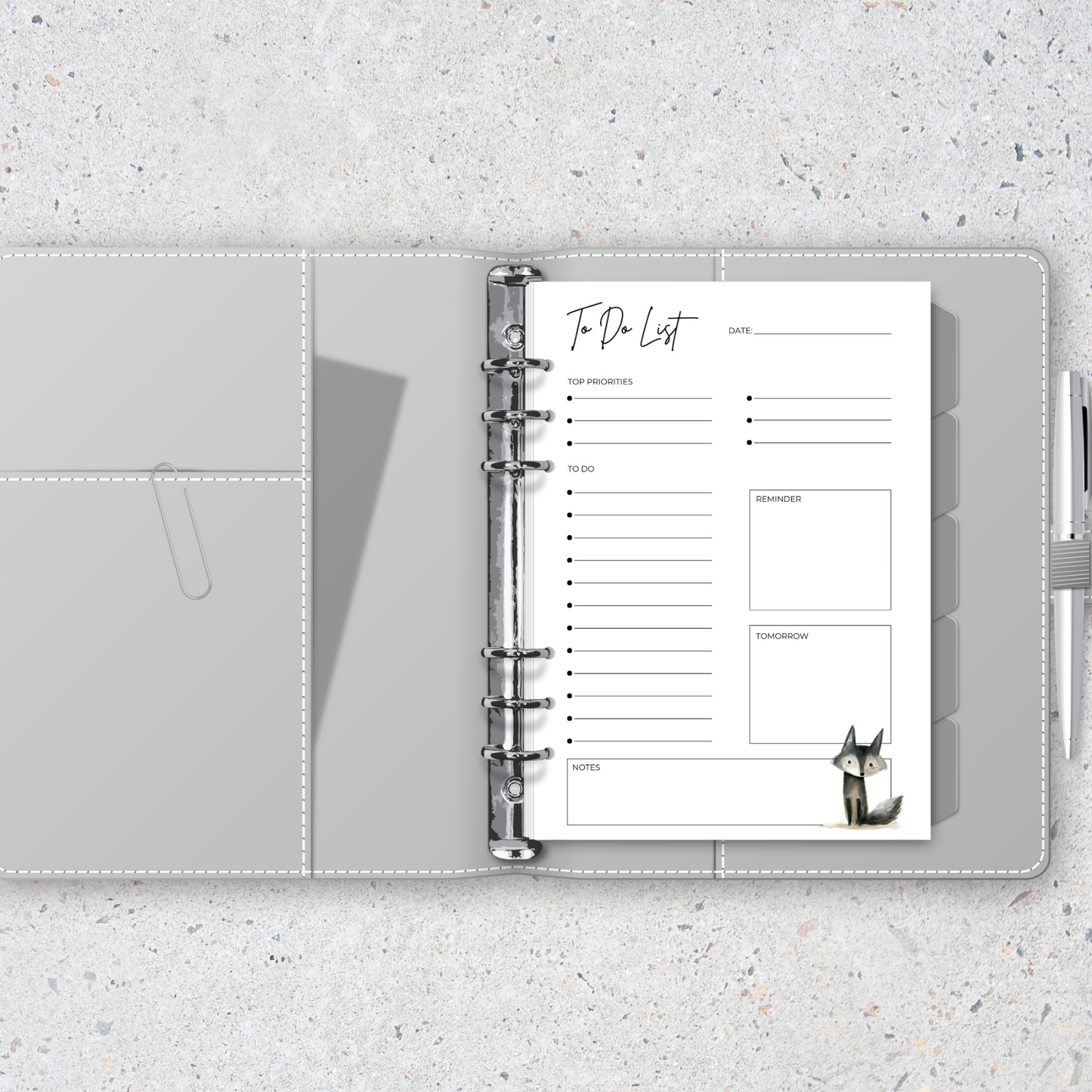 To Do Sheet A5 6-Ring Planner inserts, Refillable Organizer for Productivity & Planning - 6 pages