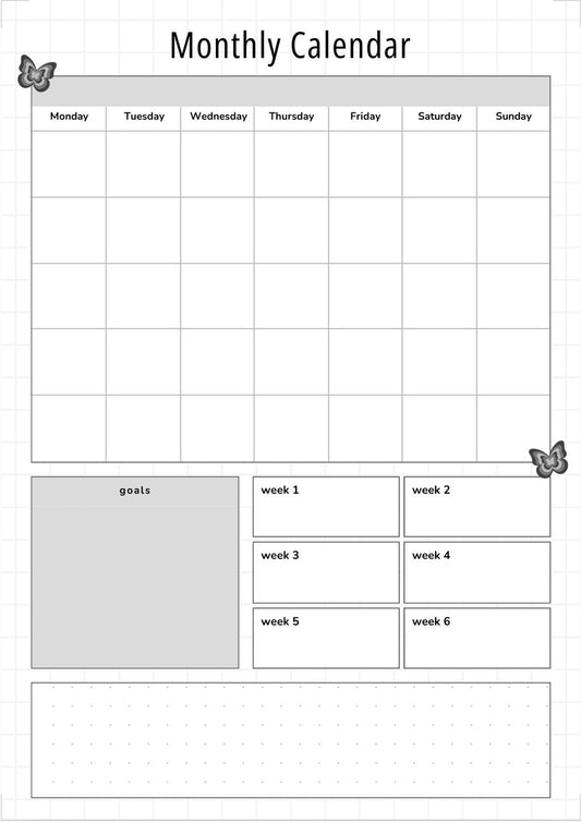 12 x MONTH PLANNER /A5 Monthly Planner Double Sided inserts for Filofax/discut