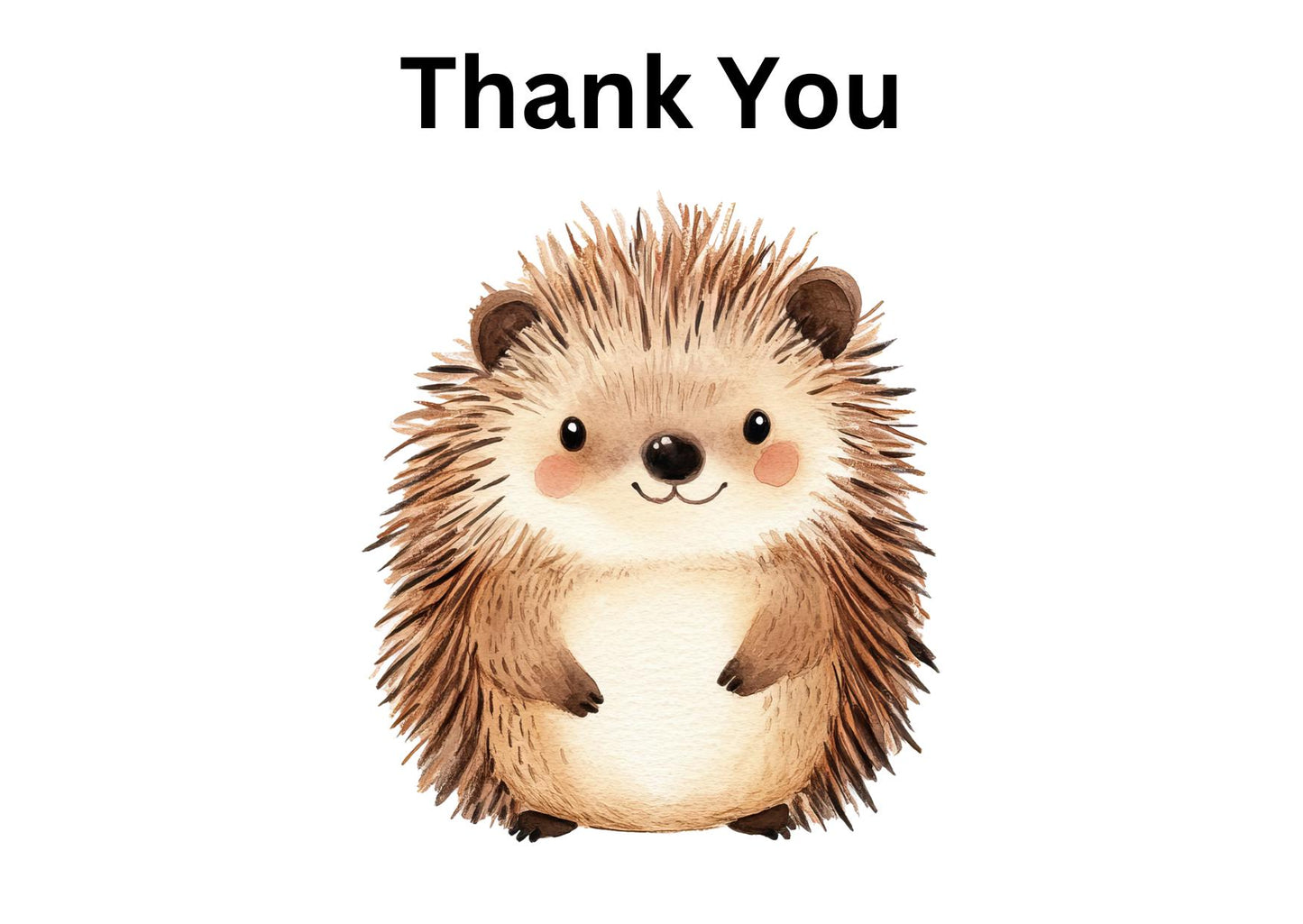 Thank You Postcard Pack, Hedgehog Thank You Notecard, Thanks For My Present Card Bundle, Add Optional Envelopes