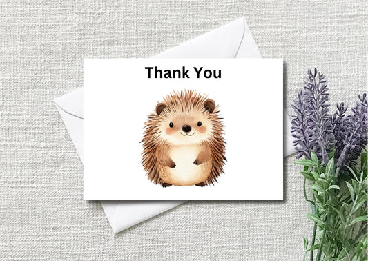 Thank You Postcard Pack, Hedgehog Thank You Notecard, Thanks For My Present Card Bundle, Add Optional Envelopes