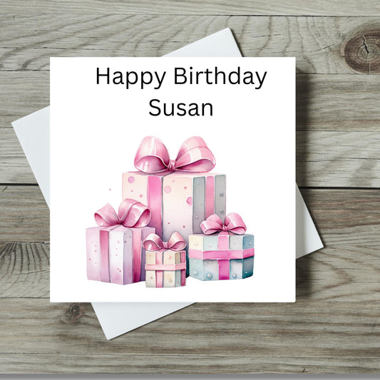 Personalised 6x6 Inch Birthday Card - Customizable and Unique Designs