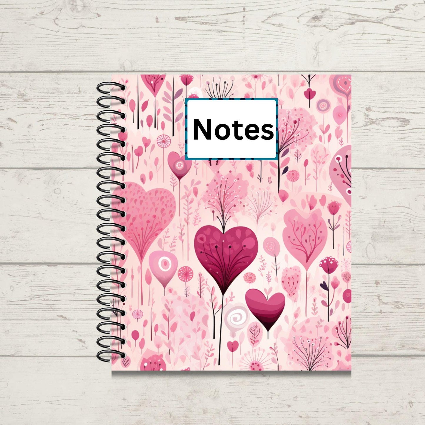 Pretty Spiral Notebook A4, A5, A6 Notebook, Journal, Plain Ruled, Lined Softcover UK