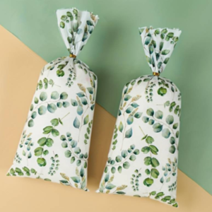 Green Eucalyptus Leaves Candy Bags, Cookie Nut Snack Packaging Bags, Wedding