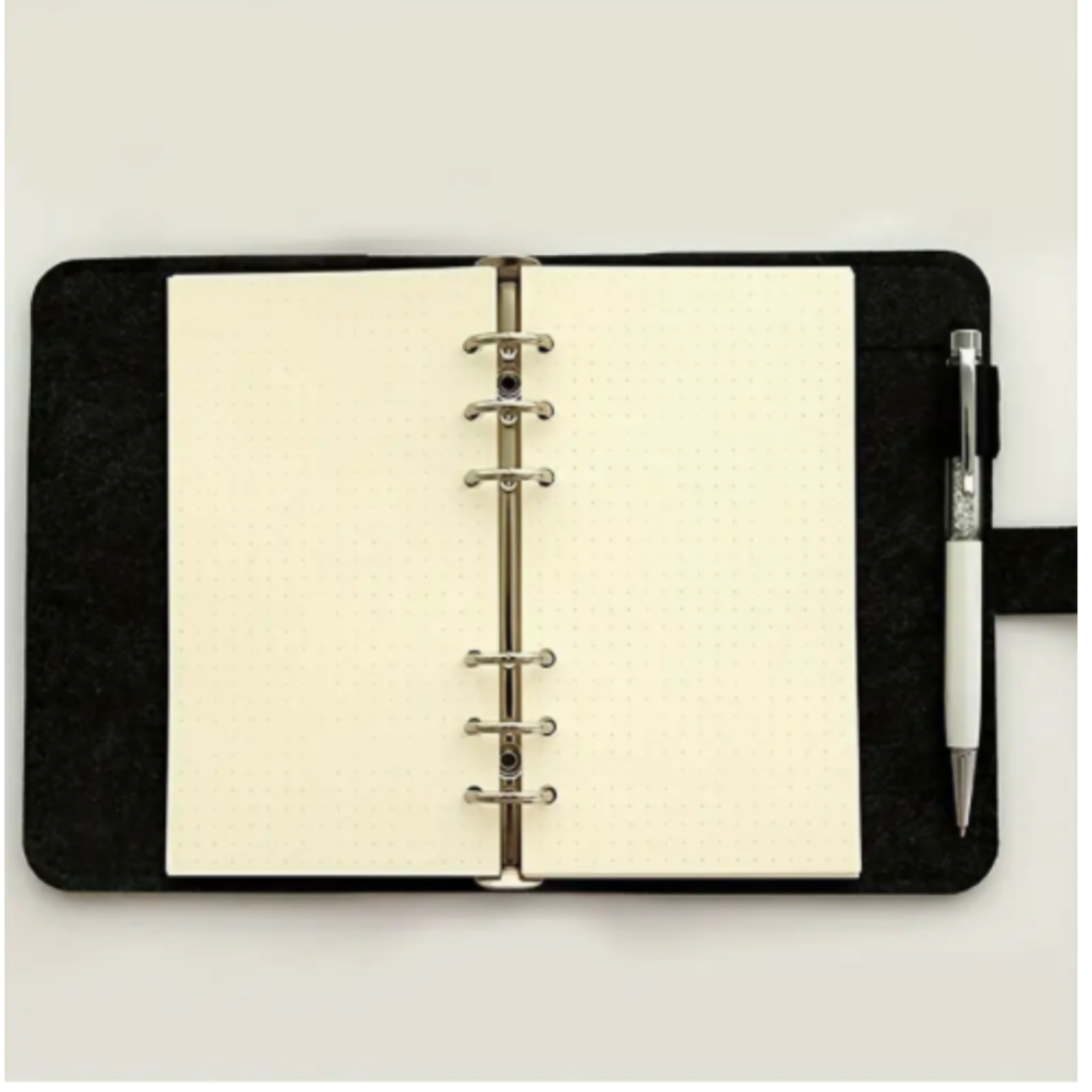 6 ringed Planner,  Felt Notepad Day Planner, Filofax compatible