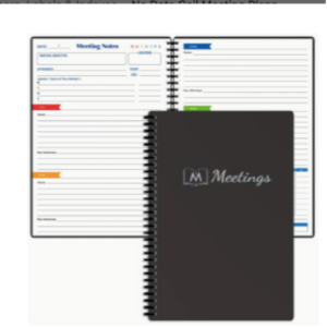 Coil-Bound Meeting Planner – Undated A5 Notebook with 70 Double-Sided 100g Sheet