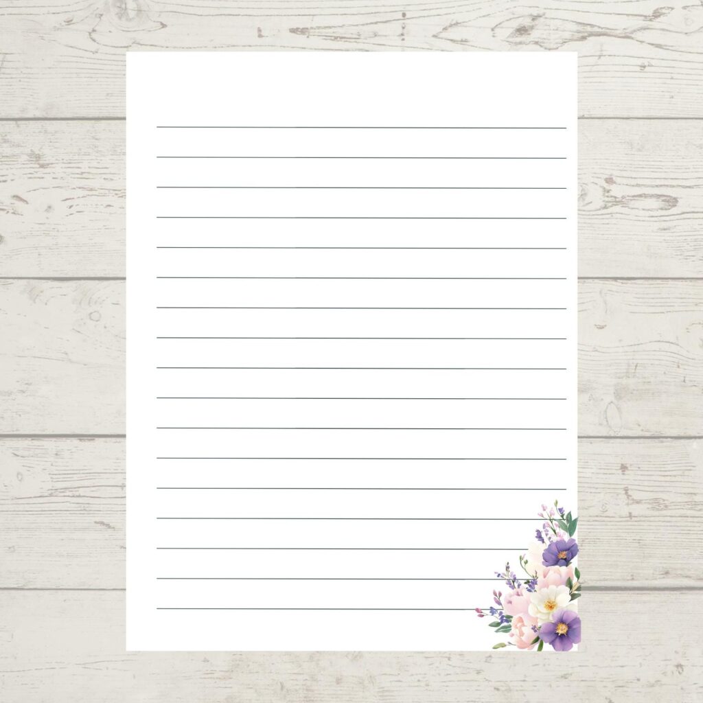 A5 Letter Writing Paper Sheets, Flowered Bordered & with Envelopes, Lined/Unlined Paper, Stationery Gift or Letter Set Present