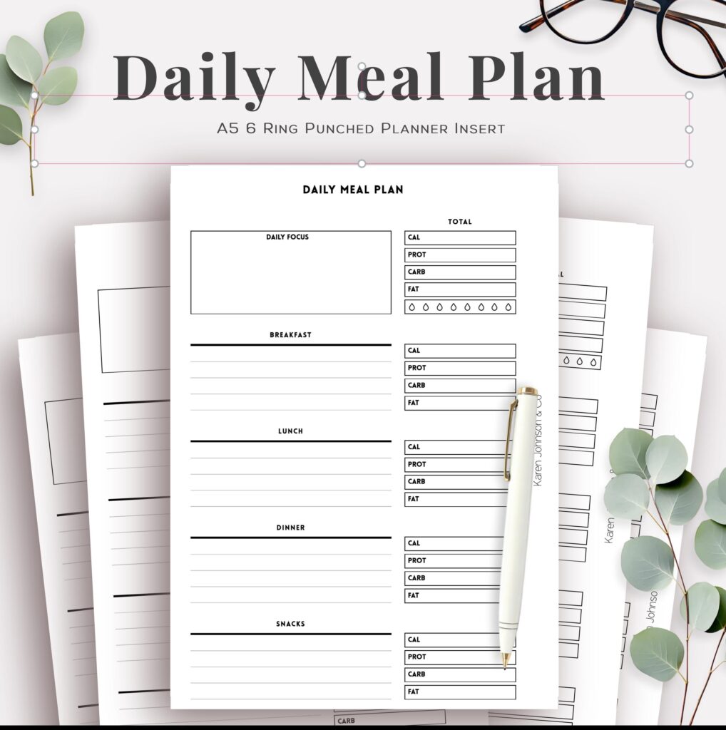 A5 6-Ring Meal Planner Inserts: Organize Your Weekly Meals with Ease