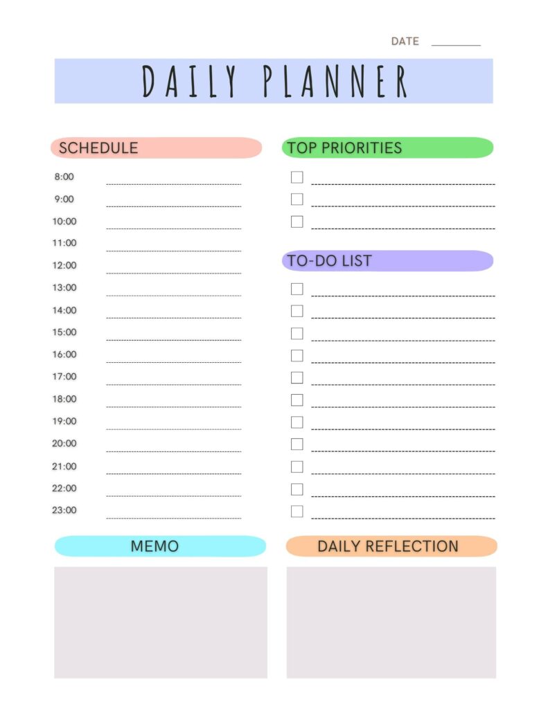 3 Editable Daily Planners | Canva Template | Printable